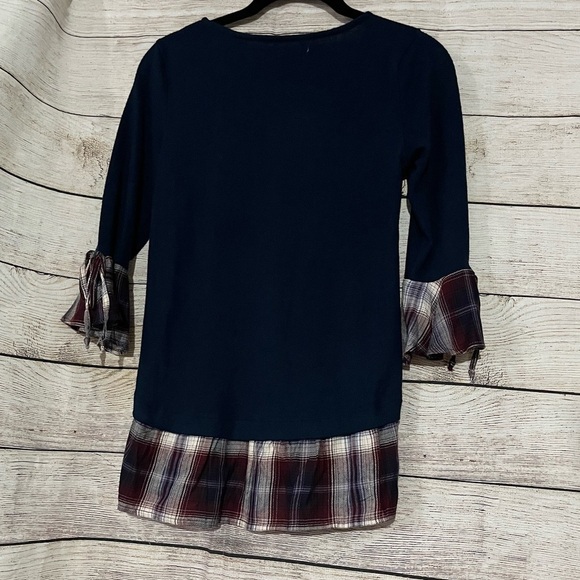 🤎3/$10 Westport Navy & Plaid Blouse XS - Picture 9 of 13